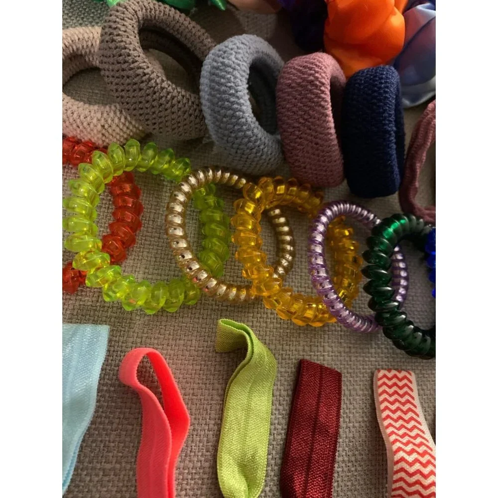 Hair Scrunchie Tie Neutral Color Assorted Bundle Set of 75